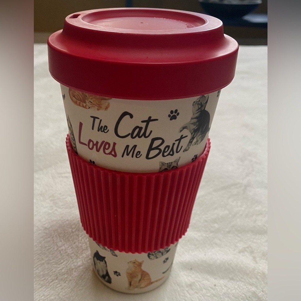 CAMBRIDGE The Cat Loves Me Reusable Travel Mug Bamboo Fibre Mix